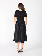 Load image into Gallery viewer, Floral Applique Satin &amp; Cotton Fabric Dress
