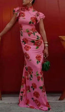 Load image into Gallery viewer, Floral Elegance Puff Sleeve Dress
