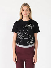 Load image into Gallery viewer, Floral Embroidered Crew Neck Top
