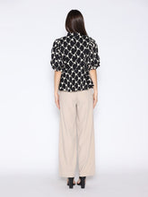 Load image into Gallery viewer, Floral Embroidered Puff Sleeve Peplum Top
