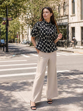Load image into Gallery viewer, Floral Embroidered Puff Sleeve Peplum Top
