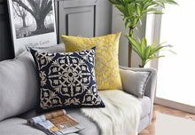 Load image into Gallery viewer, Floral Embroidered Throw Pillow Covers Cotton Pillowcase Sofa Couch For Home Decor Embroidery Throw Pillow Covers Square Cushion Case Modern Cushion Cover Square Pillowcase Decoration for Sofa Bed Chair Car 50x50cm
