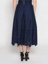 Load image into Gallery viewer, Floral Lace Embroidered Hem A-Line Maxi Skirt
