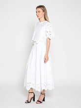 Load image into Gallery viewer, Floral Lace Embroidered Hem A-Line Maxi Skirt
