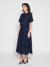 Load image into Gallery viewer, Floral Lace Embroidered Hem A-Line Maxi Skirt
