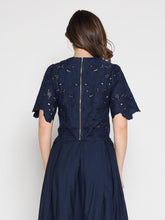 Load image into Gallery viewer, Floral Lace Embroidered Short Sleeve Crop Top
