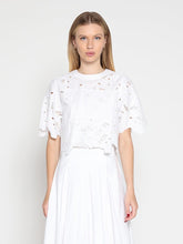 Load image into Gallery viewer, Floral Lace Embroidered Short Sleeve Crop Top
