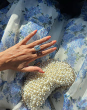 Load image into Gallery viewer, Floral Off-the-shoulder Strap Lace-up Large Swing Skirt Organza Dress
