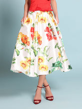Load image into Gallery viewer, Floral Print A-line Midi Skirt
