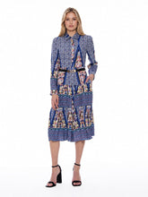 Load image into Gallery viewer, Floral Print Long Sleeve A-Line Buckle Belt Dress
