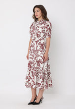 Load image into Gallery viewer, Floral Print Puff Sleeve Button Down Midi Dress
