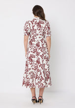 Load image into Gallery viewer, Floral Print Puff Sleeve Button Down Midi Dress
