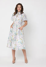 Load image into Gallery viewer, Floral Print Puff Sleeve Elastic Waist A-Line Dress
