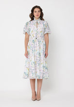 Load image into Gallery viewer, Floral Print Puff Sleeve Elastic Waist A-Line Dress

