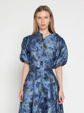 Load image into Gallery viewer, Floral Print Puff Sleeve Organza Top
