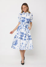 Load image into Gallery viewer, Floral Print Short Sleeve Front Button Down Dress
