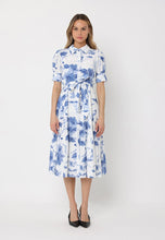 Load image into Gallery viewer, Floral Print Short Sleeve Front Button Down Dress
