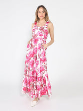 Load image into Gallery viewer, Floral Print Sleeveless Tiered Long Dress
