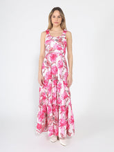 Load image into Gallery viewer, Floral Print Sleeveless Tiered Long Dress
