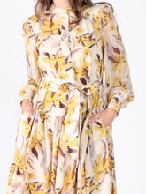 Load image into Gallery viewer, Floral Printed Long Sleeve Belt Dress

