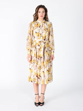 Load image into Gallery viewer, Floral Printed Long Sleeve Belt Dress
