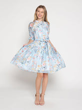 Load image into Gallery viewer, Floral Printed Short Sleeve Belt Dress
