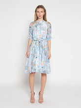 Load image into Gallery viewer, Floral Printed Short Sleeve Belt Dress
