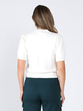 Load image into Gallery viewer, Floral rib neck knit top
