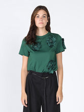 Load image into Gallery viewer, Floral Short Sleeve Round Neck T-shirt
