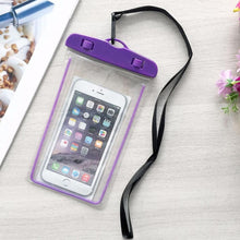 Load image into Gallery viewer, Florescent Universal Waterproof Phone Pouch Case Diving Swimming Bag Luminous Mobile Cover For Phone Sports Beach Pool 6 inch Universal Water Proof Mobile Pouch/Case Cover for Rain Protection &amp; Under Water Swimming Bag Case and Strap
