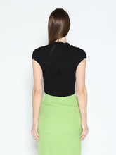 Load image into Gallery viewer, Flower Applique Mock Neck Cap Sleeve Top
