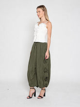 Load image into Gallery viewer, Flower Applique Parachute Pants
