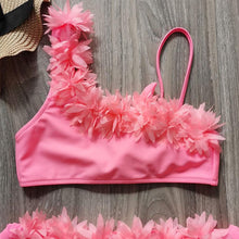 Load image into Gallery viewer, Flower Girl Swimsuit Ruffle Women Swimwear Kids Children Toddler Bikini Bathing Suit Beachwear Sets Kids Two Piece Children's Swimwear Toddler Girl Bikini Little Girls Cute Princess Pink Bathing Suit Summer Beachwear
