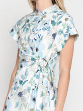 Load image into Gallery viewer, Flower print cross body short sleeve dress
