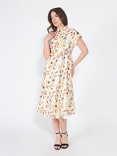 Load image into Gallery viewer, Flower print cross body short sleeve dress
