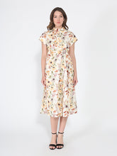 Load image into Gallery viewer, Flower print cross body short sleeve dress
