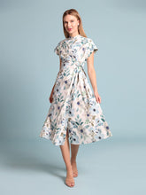 Load image into Gallery viewer, Flower print cross body short sleeve dress
