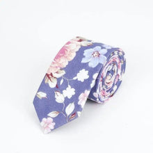 Load image into Gallery viewer, Flower Theme Cotton Slim Men Necktie Casual Business Design Skinny Necktie Floral Print Party Necktie For Men
