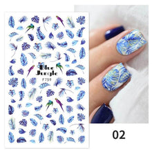 Load image into Gallery viewer, Flowers Leaves Line 3D Nail Stickers Autumn Winter Fall Leaf Design Transfer Sliders Abstract Waves Nail Art Decals Manicures  Decal Self-Adhesive 3D Wave Design Decoration for Women Girls Tape Nail Art Stickers Decal Decoration
