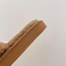 Load image into Gallery viewer, Fluffy Slippers Women Cozy Faux Fur Cross Indoor Floor Slides Flat Soft Furry Shoes Fluffy Furry Fur Slippers Flip Flop Open Toe Cozy House Memory Foam Sandals Slides Soft Flat Comfy Slippers
