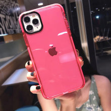 Load image into Gallery viewer, Fluorescent Color Shockproof Phone Case For iPhone 13 Pro Max 12 Mini 11 Transparent Soft Silicone Cover Transparent Case Glow In Dark Phone Case Luxury Square Case Cover For iPhone
