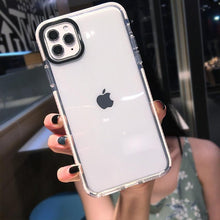 Load image into Gallery viewer, Fluorescent Color Shockproof Phone Case For iPhone 13 Pro Max 12 Mini 11 Transparent Soft Silicone Cover Transparent Case Glow In Dark Phone Case Luxury Square Case Cover For iPhone
