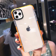 Load image into Gallery viewer, Fluorescent Color Shockproof Phone Case For iPhone 13 Pro Max 12 Mini 11 Transparent Soft Silicone Cover Transparent Case Glow In Dark Phone Case Luxury Square Case Cover For iPhone
