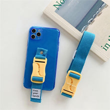 Load image into Gallery viewer, Fluorescent Sports Smartphone Case Bright Color Silicone Simple Soft Protective Cover Mobile Strap Wrist Crossbody Phone Case For iPhone 13 12 11 Pro XR XS Max X 8 7 Plus SE2 Strap Soft Silicon Phone Cover
