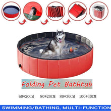 Load image into Gallery viewer, Foldable Pet Dog Cat Swimming Pool PVC Bathing Washing Dog Tub Bed Large Small Dog Swimming House Bed Summer Pool Portable Bathtubs PVC Non-Slip Foldable For small and Medium Dog
