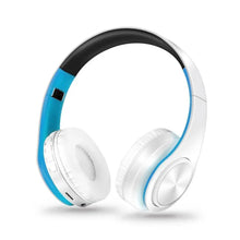 Load image into Gallery viewer, Folding Bluetooth White Blue Wireless Stereo Headphones Headset Mic Support Comfortable Earmuffs Modern Simple Design
