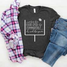 Load image into Gallery viewer, I'm Just Here for the Food, Beer, Commercials Super Bowl Tee
