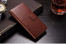 Load image into Gallery viewer, For iPhone X Case Cover for iPhone 8 7 6 6S Plus 5 5S 5SE Luxury PU Leather Flip Wallet Phone Cases Black Simple Card Holder With Magnetic Button Flip Leather Cover
