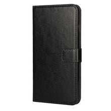 Load image into Gallery viewer, For iPhone X Case Cover for iPhone 8 7 6 6S Plus 5 5S 5SE Luxury PU Leather Flip Wallet Phone Cases Black Simple Card Holder With Magnetic Button Flip Leather Cover
