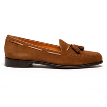 Load image into Gallery viewer, 16-583-TAB FRANCO Suede Calfskin Tassel Loafer, Tobacco
